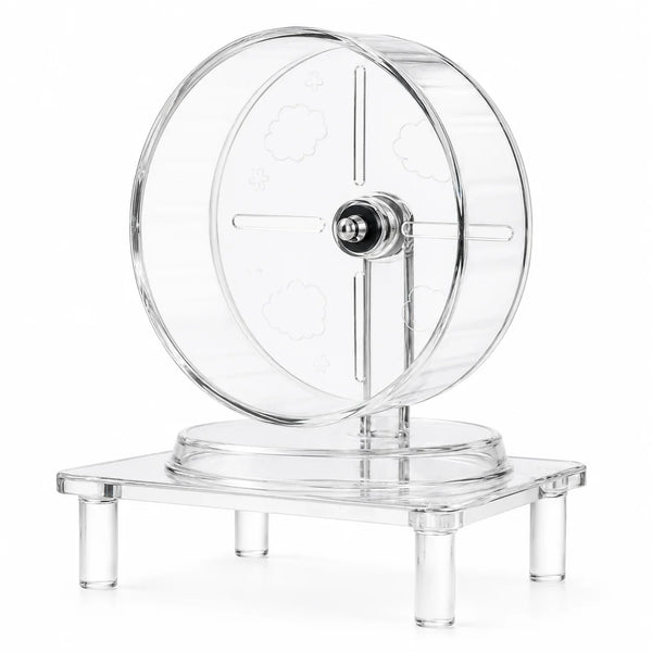 Tyst hamsterhjul i transparent design
