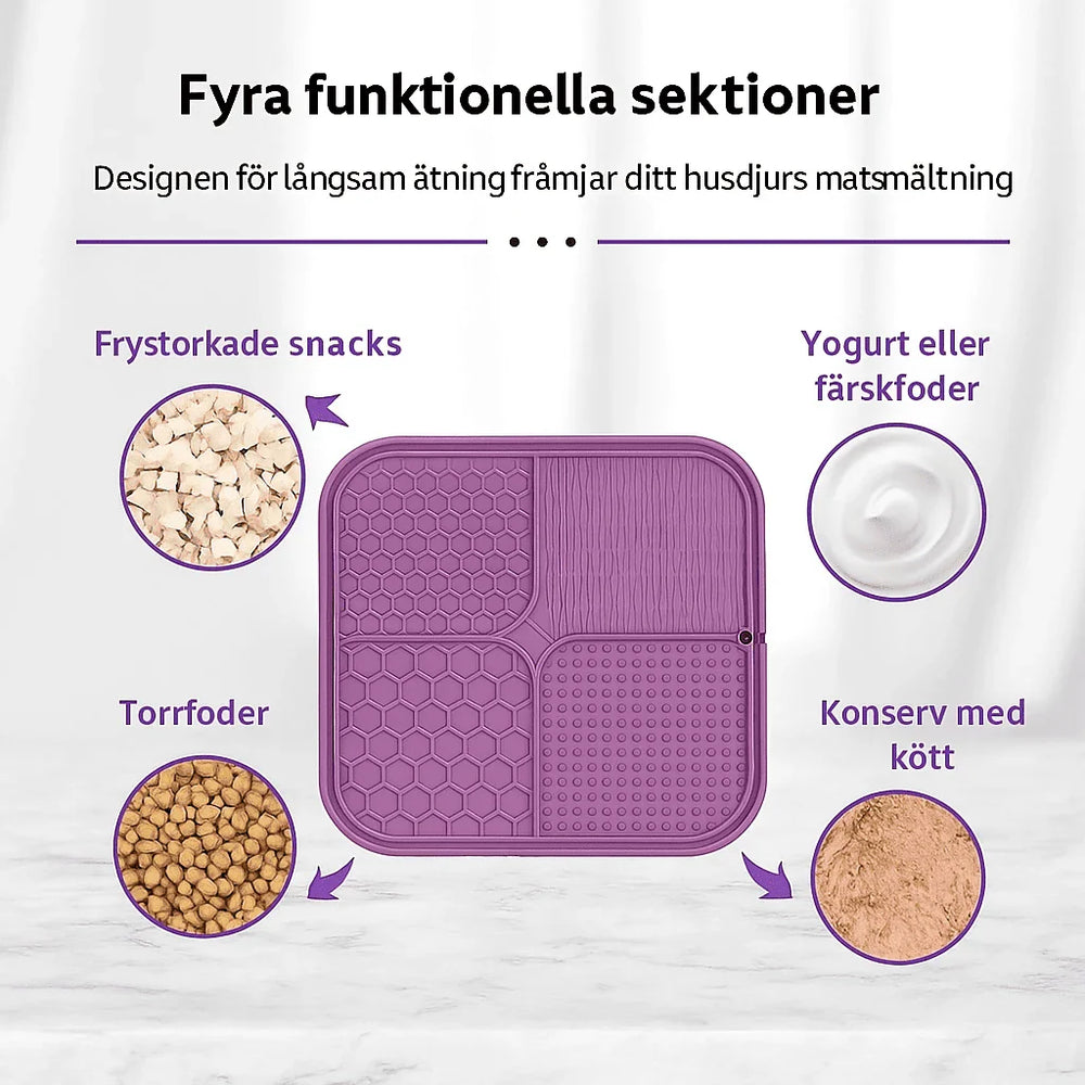 Slickmatta för Hund och Katt – Slow Feeder i Silikon