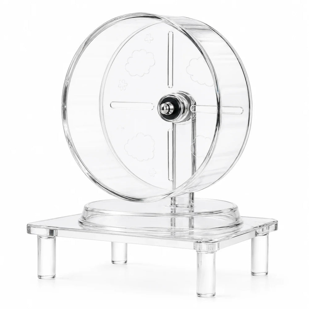 Tyst hamsterhjul i transparent design