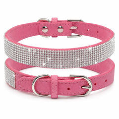 Glittrigt Hundhalsband med Strass – Justerbart Halsband för Små Hundar
